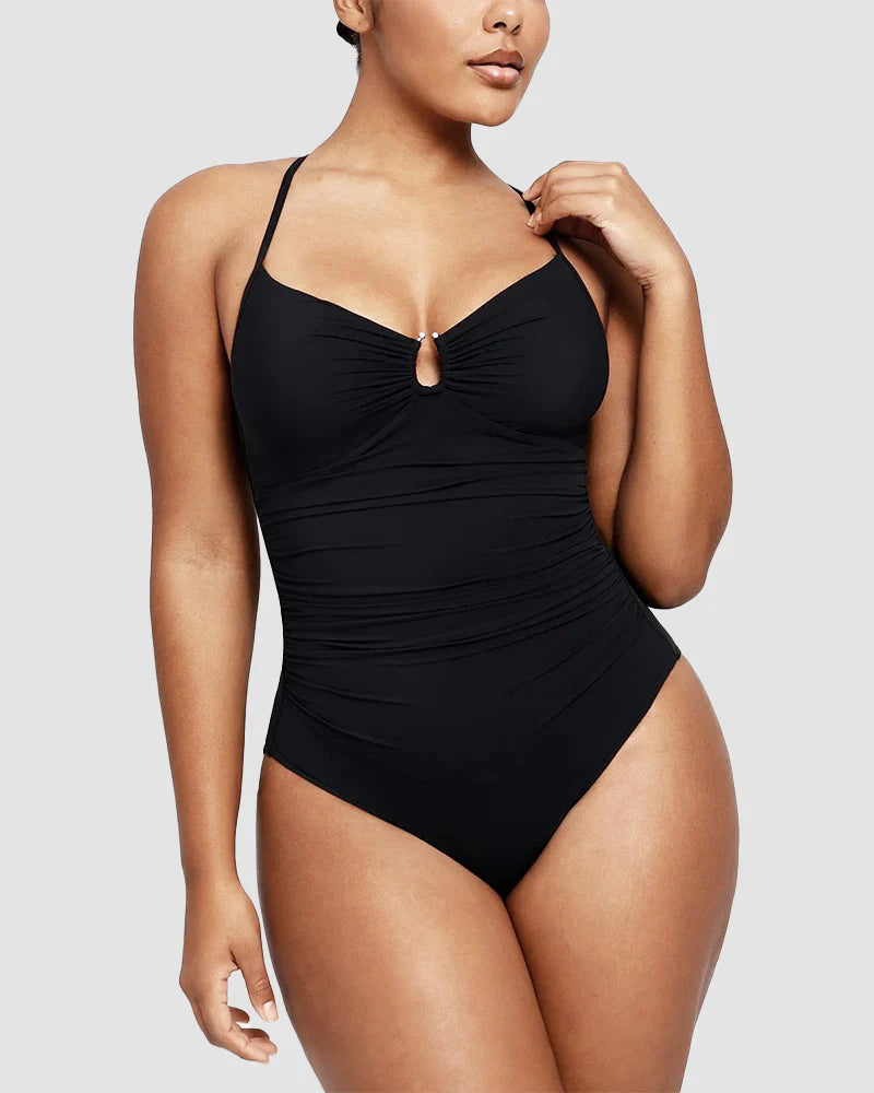 SculptEase U-Ring Ruched Shaping Swimsuit