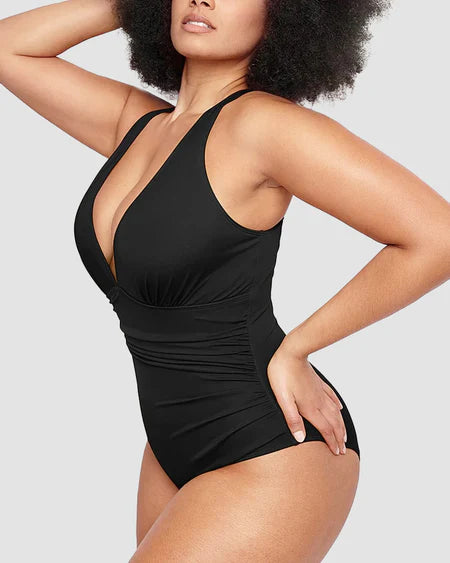 Crisscross Wide Strap One-Piece Swimwear