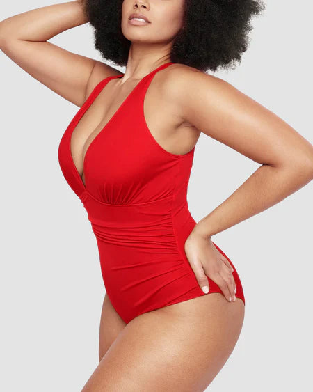 Crisscross Wide Strap One-Piece Swimwear