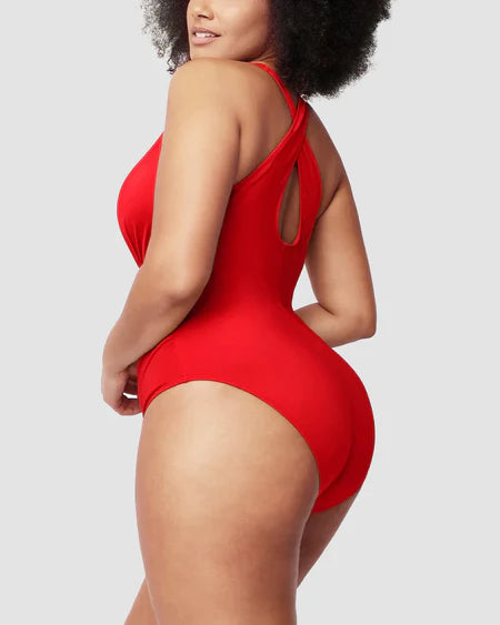 Crisscross Wide Strap One-Piece Swimwear