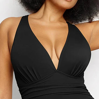 V-neck design enhances your bust line