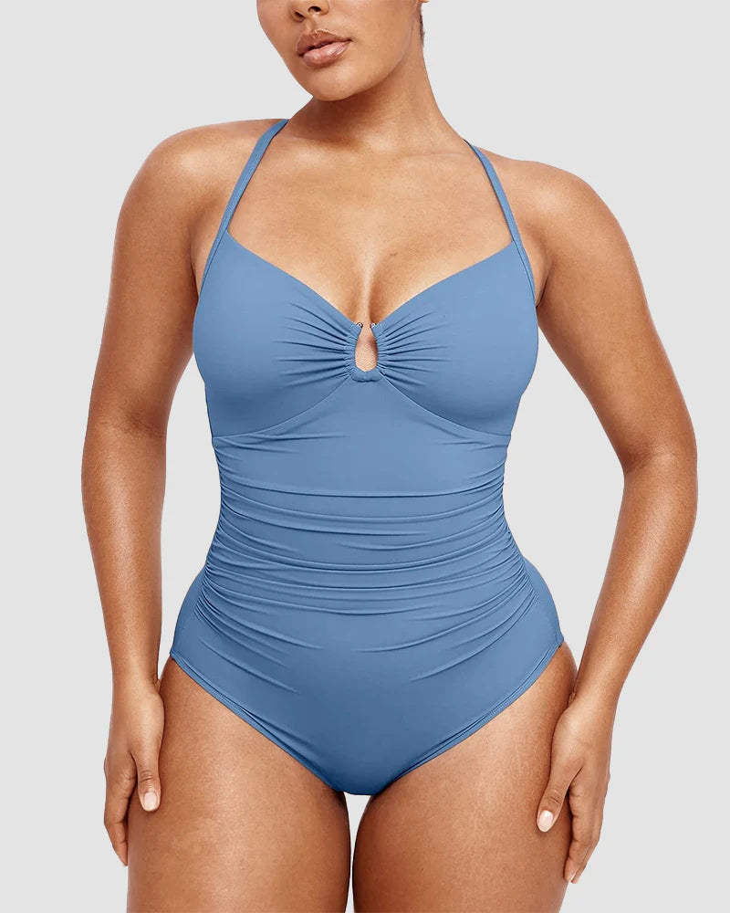 SculptEase U-Ring Ruched Shaping Swimsuit