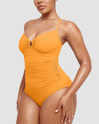 SculptEase U-Ring Ruched Shaping Swimsuit