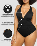 Crisscross Wide Strap One-Piece Swimwear