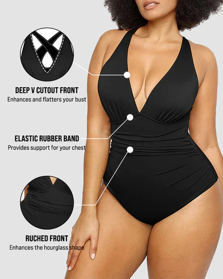 Crisscross Wide Strap One-Piece Swimwear